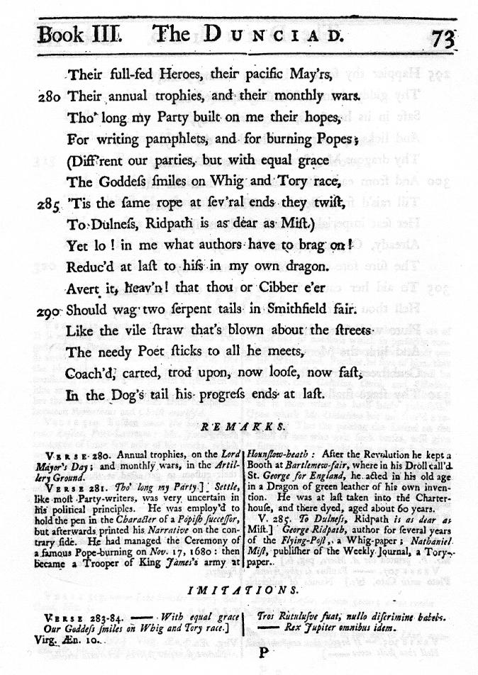 The figure shows the original page of Pope's
