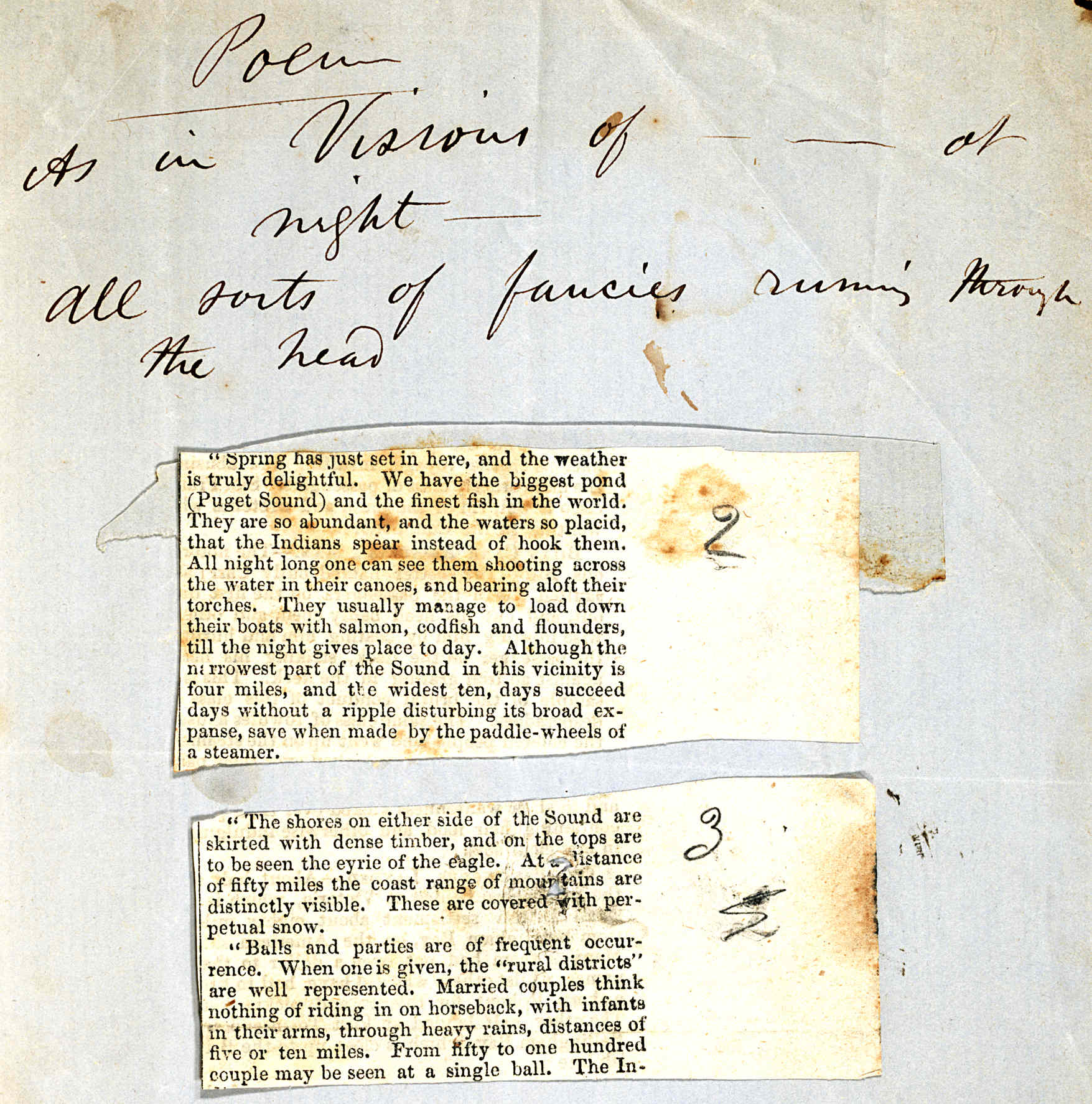Single leaf of notes possibly related to the poem eventually titled
Sleepers. From the Walt Whitman Archive (Duke 258).
