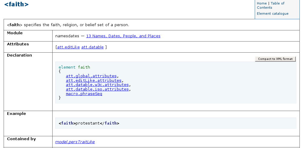 Example reference documentation for